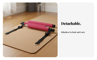 Pilates Stick with Elastic Bands Space Saving Elastic Band Bar Set Multi-Function Fitness Bar Detachable Design for Women