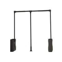 Double-Dampener Lift-down Wardrobe Rod Damping Pull-out Hanging Rod Heavy Duty Closet Lift Soft-Close