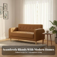 Nordic Design 2-Person Sofa Modern Design Upholstered Two-Seater Space-Saving Loveseat Comfy Seating for Apartment Dwellers, Young Adults, Students, Bedroom, Clothing Shop, Office