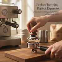 Espresso Coffee Tamper with Wooden Handle and Stainless Steel Base