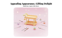 Cute Design Dollhouse Food Trolley Realistic Feature 1:12 Scale Serving Cart Two-Tier Miniature Dining Cart Multi-Use for Collectors, Kids