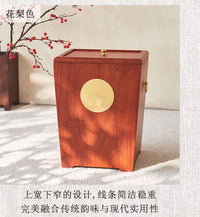 红木垃圾桶家用带盖客厅轻奢高档办公室高颜值大号实木方形垃圾筒