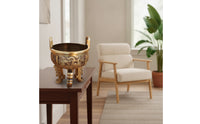 Incense Burner with Legs Brass Ding Bowl Dragon Relief Censer for Practitioners