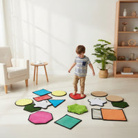 14 Pieces Multi-Textured Sensory Tactile Mat Collection Interactive Sensory Pads with Stitched Edging Long-Lasting Tactile Pad Educational for Children, Toddlers, Classrooms, Playrooms, Wellness Rooms