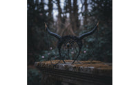 Ornate Gothic Headband with Horns Curved Spike Headpiece with Beads Draped Spike Headband One Size Fits Most for Cosplayers