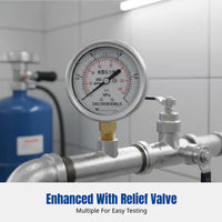 Water Pressure Meter for Household Water Supply, MPa Scale, Leak Valve, 4-Point Connector, Versatile for Various Scenarios