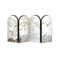 Gold and Silver Colors Acrylic Folding Screen Foldable Design Mini Folding Screen Compact Size Desktop Privacy Divider
