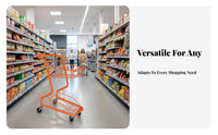 Large Capacity Double-Decker Shopping Cart 360° Swivel Wheels Double Basket Push Cart Multi-Purpose Metal Basket Trolley Comfortable Grip Handle for Street Vendors, Retail Shop Owners, Home Users, Outdoor Market, Moving, Laundry Room