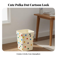 Cute Design Bathroom Rubbish Bin Easy to Clean Plastic Paper Basket Long-Lasting Small Plastic Trash Can Large Opening for Students, Kids