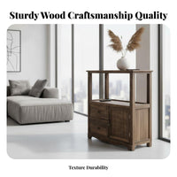 sturdy Wood Construction Multi-Tier beverage Stand Chinese visual appeal & appearance Storage Cabinet Fully Assembled Side Table Easy Assembly for Apartment Dwellers, residents, Students, Living Room, Home Corner, Small areas, Entryway