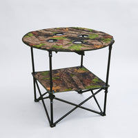 Round Camping Table with Cup Holders Compact Folding Camping Table with Carry Bag Lightweight Stable for Campers, Picnic