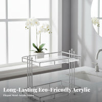 Light Luxury Design Acrylic Vanity Organizer Space Saving 2-Tier Acrylic Shelf Easy to Clean for Women, Homeowners, Bedroom, Dresser, Office