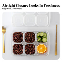 With Dividers Divided Ingredient Box Transparent structure Compartment Storage container Airtight Lid Food Container Stackable for Home Organizers, Meal Preppers, Parents, Kitchen, Refrigerator, outdoor meal, Office