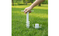 Universal Fit Beach Umbrella Sand Anchor Spiral Umbrella Anchor with Hooks Adjustable Windproof for Camping, Garden, Patio