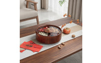 Wooden Dry Fruit Box with Compartments 4-Compartment Divided Serving Tray with Lid Multi-Purpose Snack Organizer with Clear Lid Space-Saving for Hosts, Holiday Gatherings, Tabletop, Countertop, Tea Table
