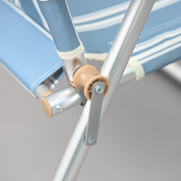 Aluminum Alloy Frame Folding Lounge Chair Wooden Armrests Lounge Camping Chair Curved Back Outdoor Furniture Textile Seat