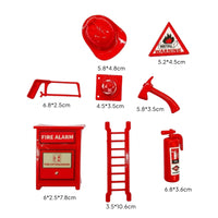 8 Pieces Realistic Details Miniature Firefighter Accessory Set Educational Firefighter Role Play Set for Children