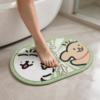Diatomaceous Earth Bath Mat Cartoon Dog Rainbow Absorbent Non-Slip Bathroom Floor Mat