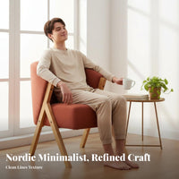 Upholstered Single Sofa Nordic aesthetic Lounge Chair Minimalist Design Comfortable for Homeowners, Bedroom