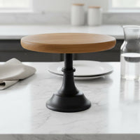 Elevated Design Pedestal Cake Stand Rustic Charm High Footed Dessert Tray Multi-Purpose Round Pedestal Stand Multifunctional for Weddings, Bakeries