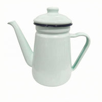 Enamel Coffee Pot Fitted Lid Kitchenware Rounded Body