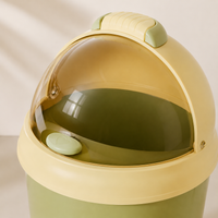 Recycling Bins for Kitchen 11L, Small Cylindrical Waste Paper Bin, Medium Home Rubbish Bin with Rocking Lid