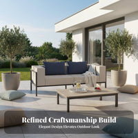 4-Piece Sofa and Table set Waterproof Patio Seating Group Anti Outdoor Furnishing for Families, Homeowners, Sunroom, Balcony, rearyard
