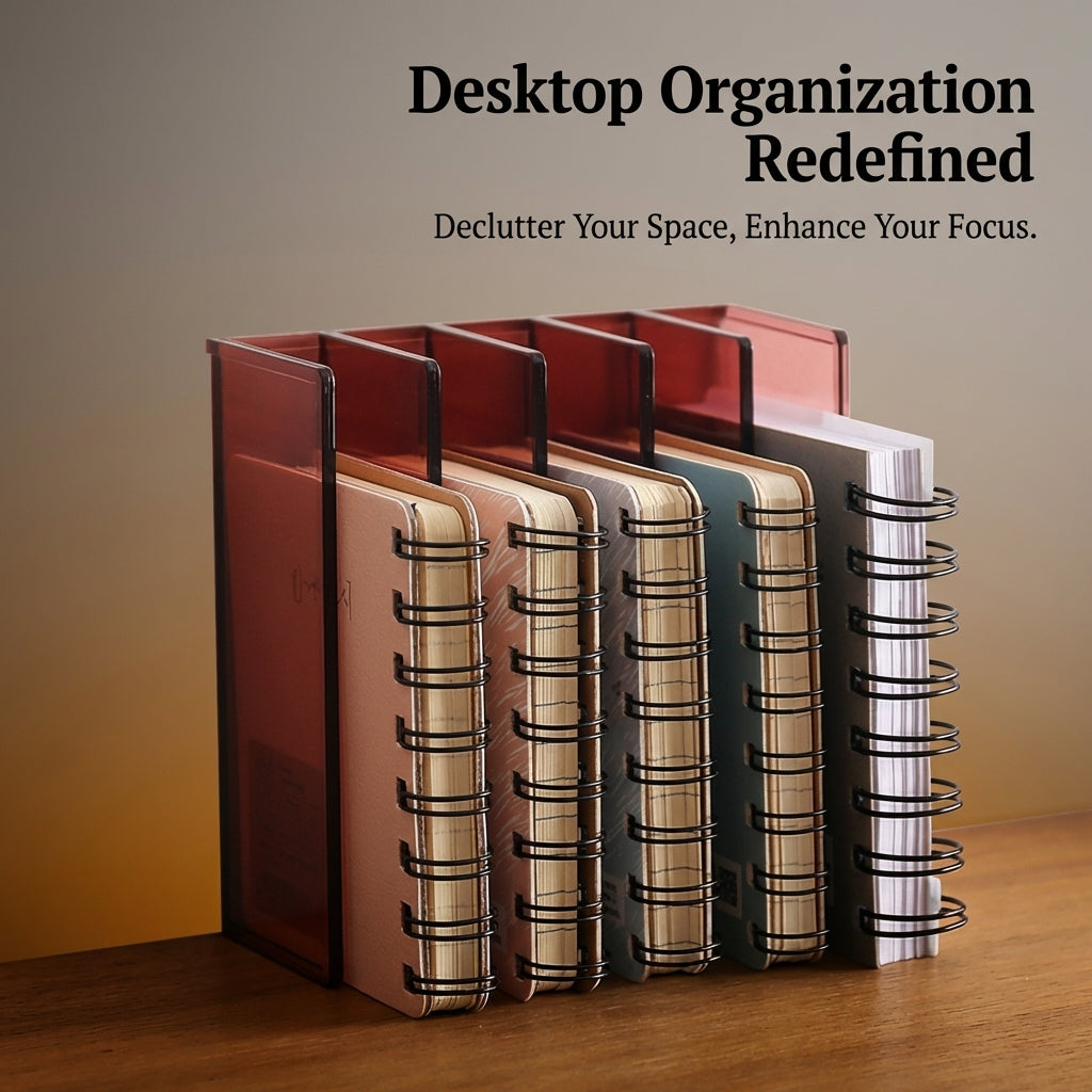 Desktop Organizer with Flip Lid, Stackable File Holder for Office Workers, Desk Storage Accessories for Women, Home Supplies