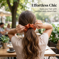 30 Pack Satin Scrunchies for Women, Solid Color Hair Scrunchie Set for Ponytails and Buns, Soft Elastic Ties for Girls 6cm