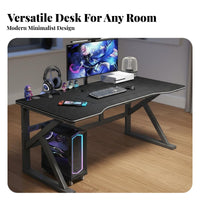 Sturdy & Stable Modern Student Writing Desk Easy Assembly Gaming Desk Thickened Desktop Ergonomic Gaming Station Waterproof & Scratch Resistant for Students, Teens, Gamers, Bedroom, Study Room, Small Areas
