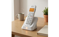 Backlit LCD Cordless Landline Telephone Numeric Keypad Handset Phone Memory Keys Base Station Phone Call Buttons