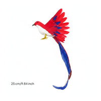 Colorful Design Long-Tailed Bird Ornament Photo Prop Phoenix Bird Decoration Feathered Home Decor Lifelike for Living Room