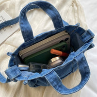 Travel Bag and Shoulder Bag for Casual Daily Use, Crossbody Bag for Women with Polyester Lining, Soft Canvas Bag and Denim Tote Bag, 1 Pack