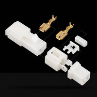 6.3mm Automotive Connector Kit Anti-Oxidation Terminals 6.3mm Terminal Connector Kit High Precision Brass Multi-Pin Wire Harness Plug for Car Wiring