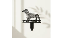 Dachshund Metal Garden Stakes Charming Dachshund Garden Stake Unique Metal Sign with Ground Stake for Lawns, Patios