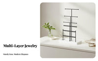 6-Tier Jewelry Stand Large Capacity Necklace and Earring Holder Necklace Holder with Tray Multi-Functional for Bedroom, Closet