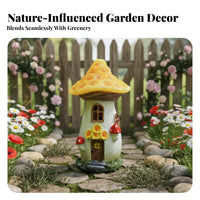 Automatic On/deactivate Solar Toadstool House Light Wireless Solar Toadstool House Weather-Resistant Resin Fairy Garden Light Waterproof for Patio, Lawn, Balcony, Pathway