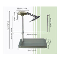 Fly Tying Bench Vise Translucent Backing Board Rotary Fly Tying Vise Metal Body Clamp Stand
