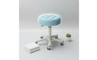 Back Support Height Adjustable Salon Stool Easy to Clean Backrest Rolling Stool Heavy Duty Round Salon Chair for Hair Stylists, Nail Technicians, Barbers