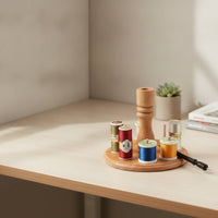 Wooden Thread Rack Space-Saving Tabletop Thread Organizer Small for Craft Room