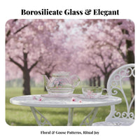 Borosilicate Glass Tea Set Heat Resistant Stackable Tidy for Apartment