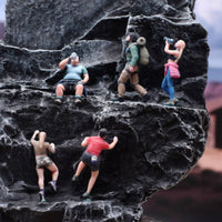 5 Pieces 1/64 Scale Climbing Figures 3D Printed Rock Climbing People Models Full Color Miniature Hiker Figurines for Sand Table, Desktop Decoration