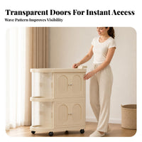 Large Capacity Foldable Two-Tier Nursery Cabinet Folding Baby Cabinet