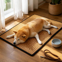 Pet Cooling Mat for Cats and Dogs, Summer Rattan Ice Silk Pad