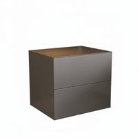 Varnish Ed Finish Handleless 2-Drawer Cabinet Minimalist Design Nightstand Light Luxury Design Bedside Table Slim Profile for Homeowners, Adults, Hotel Room, Entryway