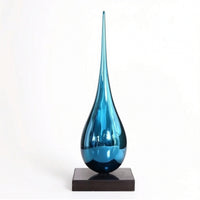 Teardrop Sculpture Modern Sculpture with Marble Base Sleek Abstract Statue for Entryway