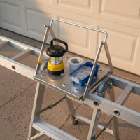 Iron Ladder Surface Tool Tray Heavy Duty Ladder Surface Storage Perforated Area Improvement Gear for Repair, Painting, Maintenance