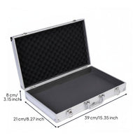 Aluminum Toolbox Portable Handle Foam Padded Instrument Case Multi-Purpose