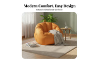 Luxuriously Soft Texture Single-Person Shell Lounger Lightweight Bean Bag No Assembly Required Floor Chair Ergonomic Support for Adults, Students, Gamers, Bedroom, Balcony, Apartment, Reading Nook