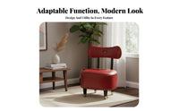 Rivet Detailing Bow-Back Vanity Stool Versatile Upholstered Vanity Stool Padded Seat Accent Chair Sturdy Construction for Homeowners, Teenagers, Children, Entryway, Living Room, Bedroom, Bathroom